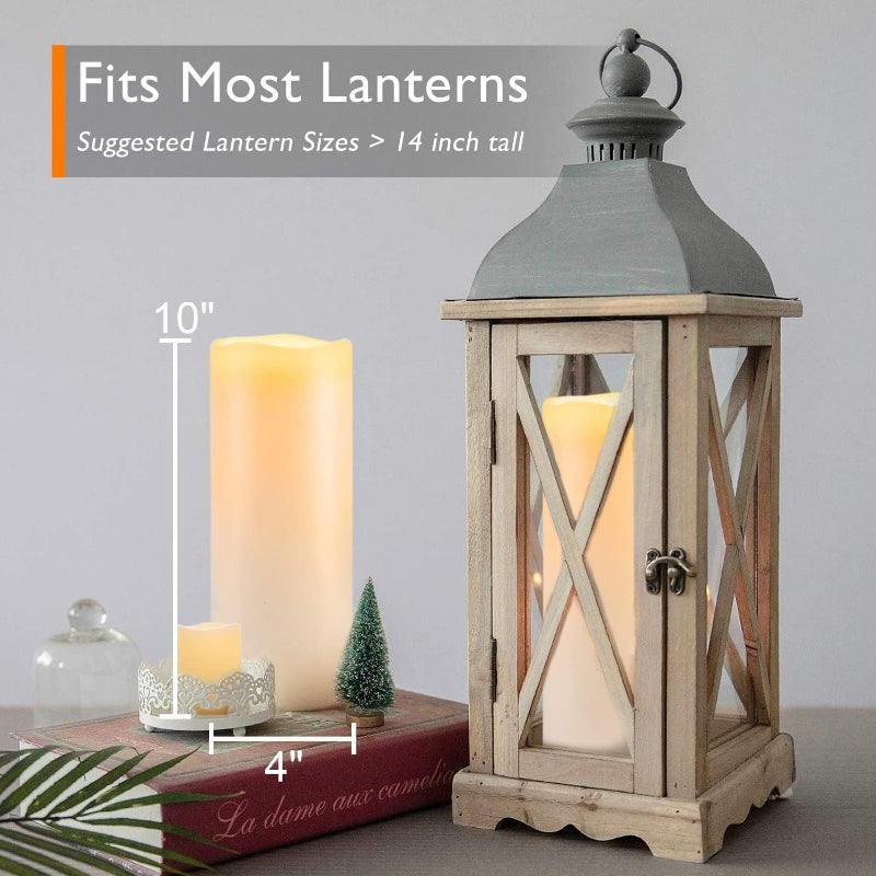 Set Of 2 Flameless Outdoor Lantern Candles – Remote Control Waterproof LED-Solar Wind LED Chime