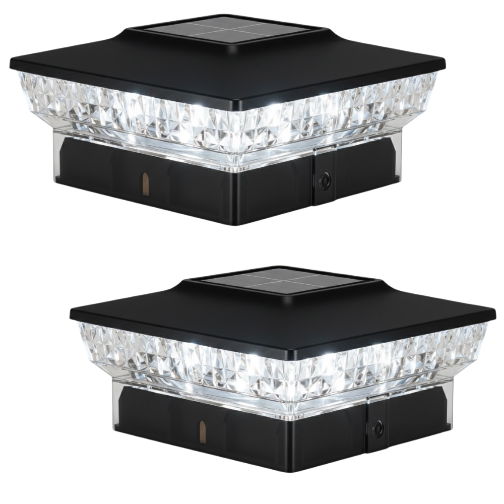 Flickering Flame Solar Post Cap Lights for Outdoor Deck and Fence