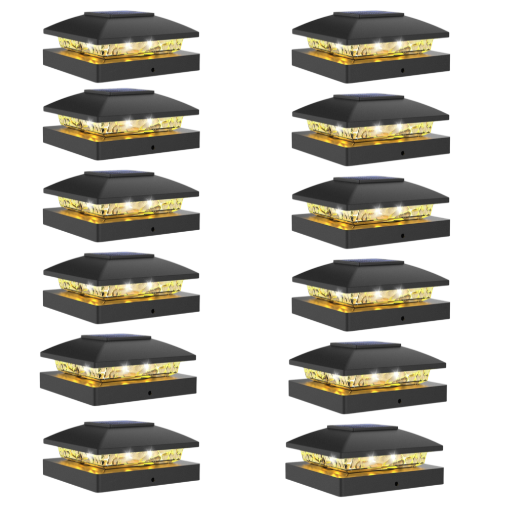 Solar Powered Waterproof Post Cap Lights For Fence And Deck