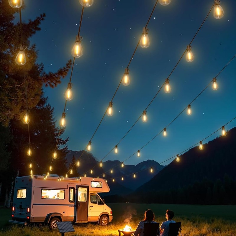 Solar String Lights Outdoor Waterproof With Remote And USB Charging