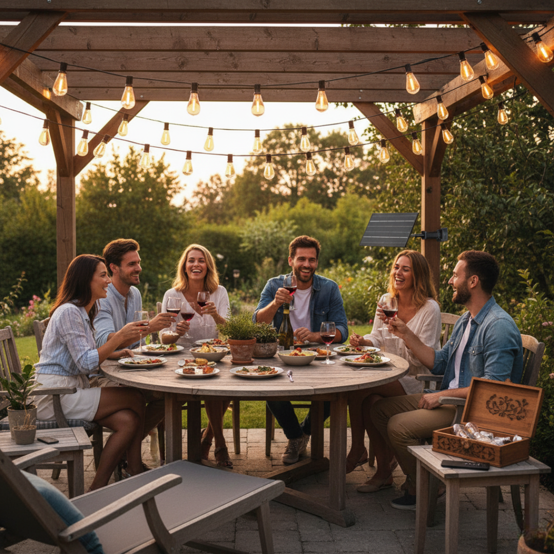 Solar String Lights Outdoor Waterproof With Remote And USB Charging