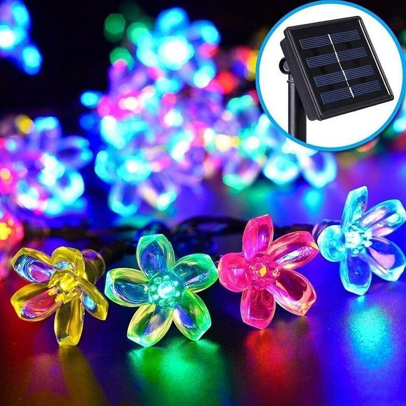 Solar Flower String Lights – Colorful and Eco-Friendly Decor-Solar Wind LED Chime