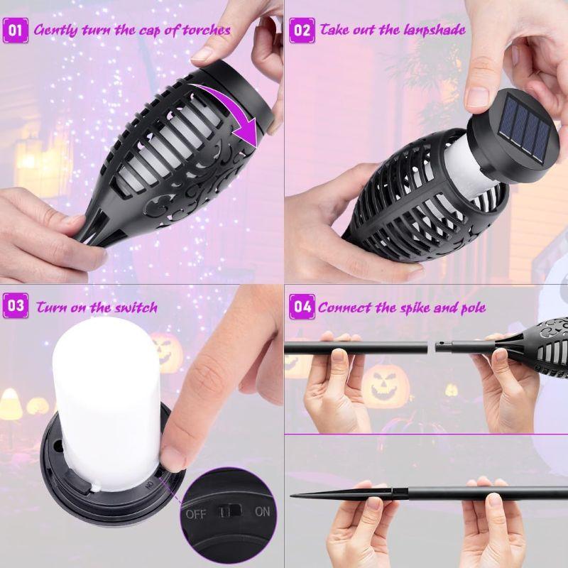 Dancing Flame Solar Lights - Solar Lights For Outside-Solar Wind LED Chime