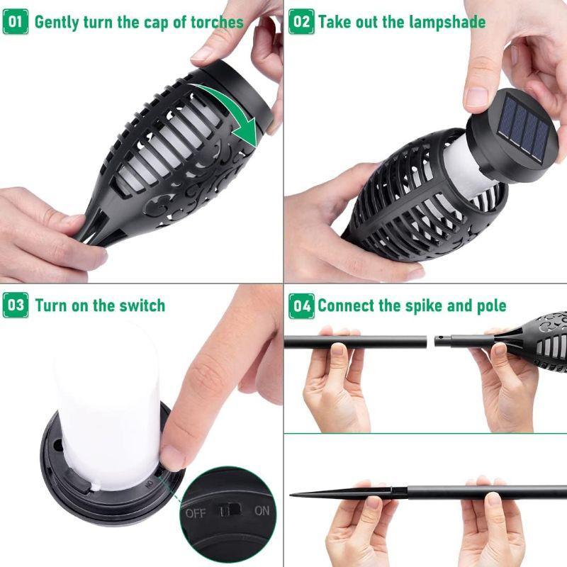 Dancing Flame Solar Lights - Solar Lights For Outside-Solar Wind LED Chime