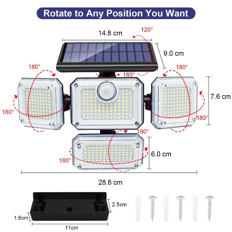 Solar Powered Security Light – Motion Sensor Outdoor LED Lighting-Solar Wind LED Chime