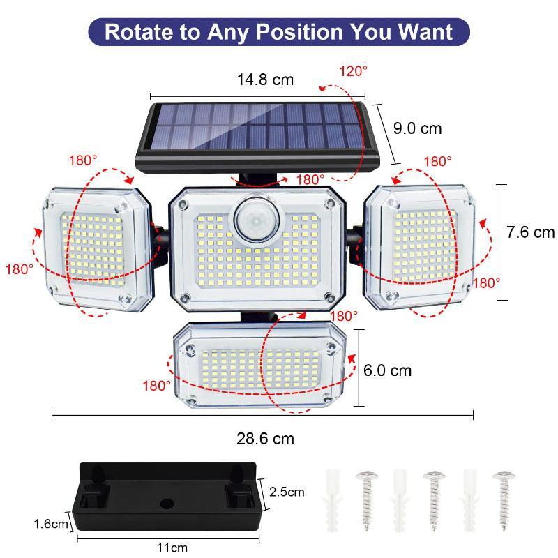 Solar Powered Security Light – Motion Sensor Outdoor LED Lighting-Solar Wind LED Chime