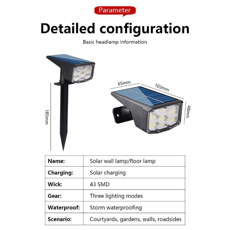 Solar Powered Spotlight Lamp - Adjustable Solar Lawn Light-Solar Wind LED Chime
