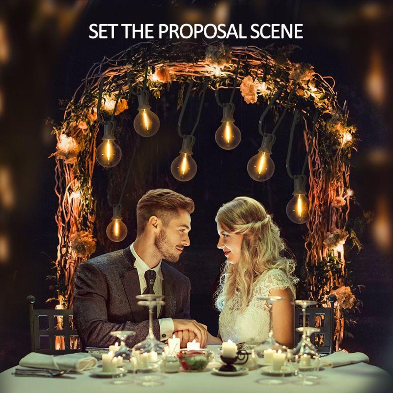 G40 Solar String Lights Outdoor – Waterproof LED Patio Lighting-Solar Wind LED Chime