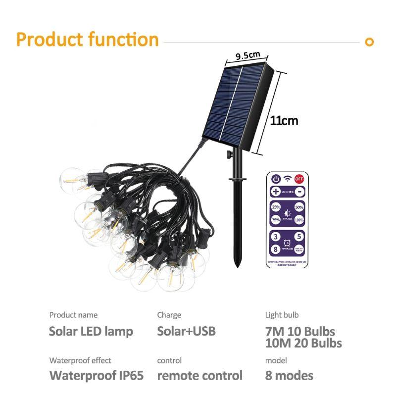 Solar String Lights Outdoor G40 - Durable LED Patio Lighting-Solar Wind LED Chime