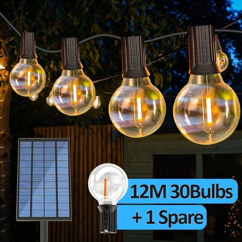 Solar String Lights Outdoor G40 - Durable LED Patio Lighting-Solar Wind LED Chime