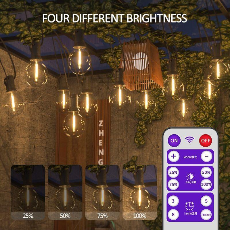 G40 Solar String Lights Outdoor – Waterproof LED Patio Lighting-Solar Wind LED Chime