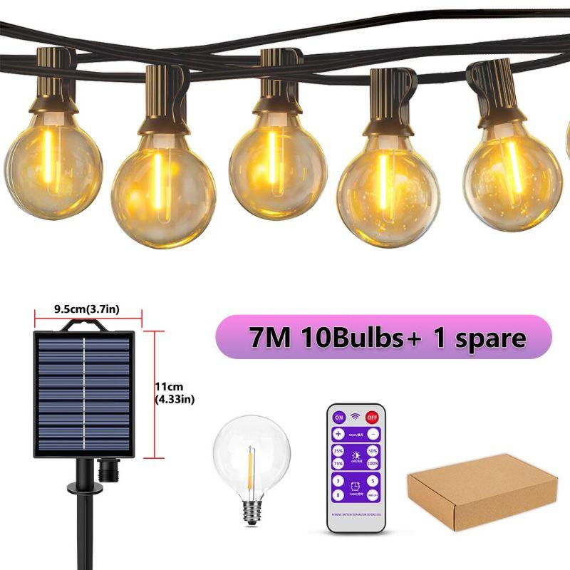 G40 Solar String Lights Outdoor – Waterproof LED Patio Lighting-Solar Wind LED Chime