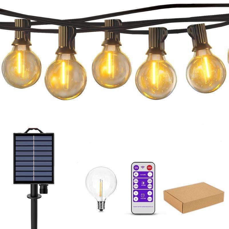 G40 Solar String Lights Outdoor – Waterproof LED Patio Lighting-Solar Wind LED Chime
