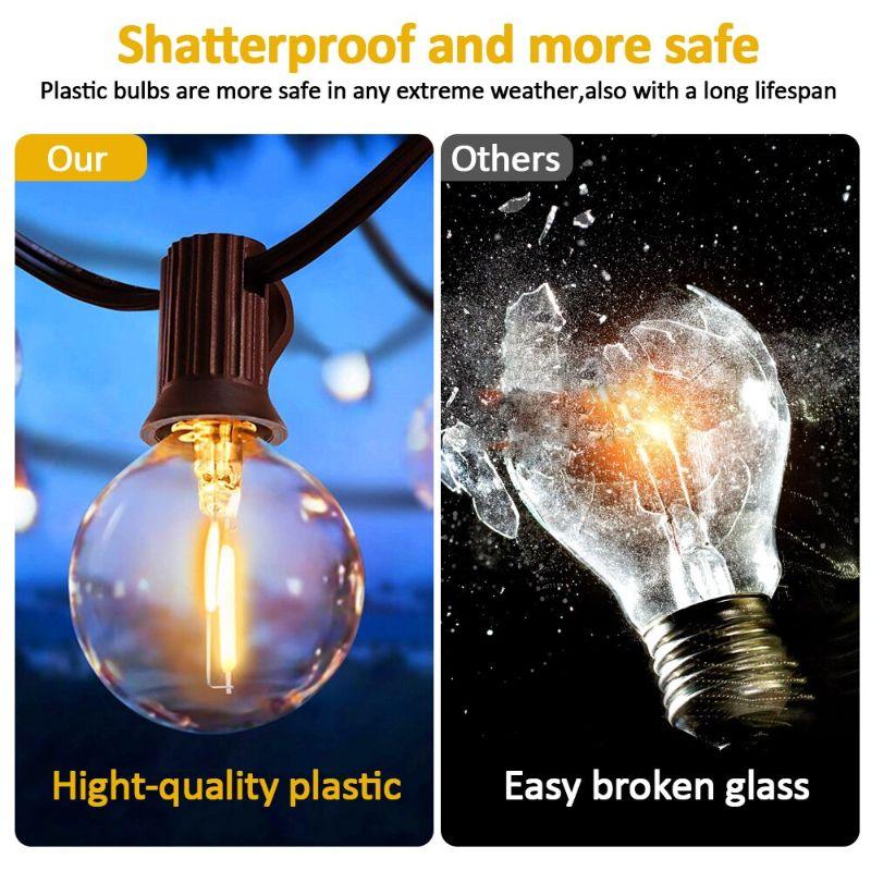 Solar String Lights Outdoor G40 - Durable LED Patio Lighting-Solar Wind LED Chime