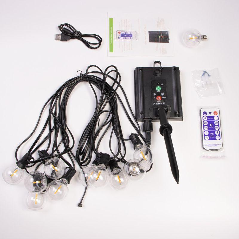 G40 Solar String Lights Outdoor – Waterproof LED Patio Lighting-Solar Wind LED Chime