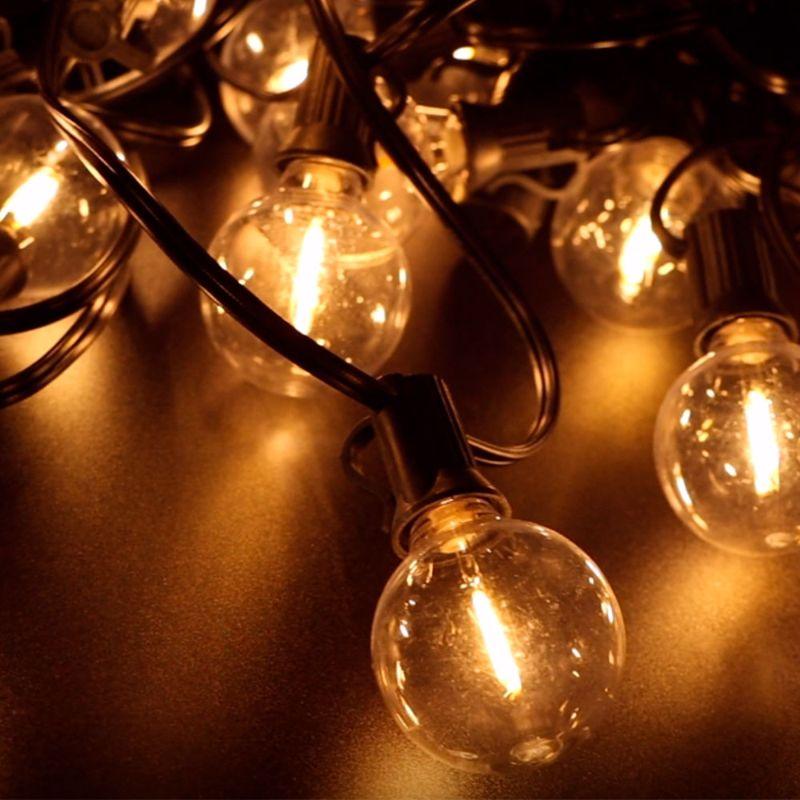 G40 Solar String Lights Outdoor – Waterproof LED Patio Lighting-Solar Wind LED Chime
