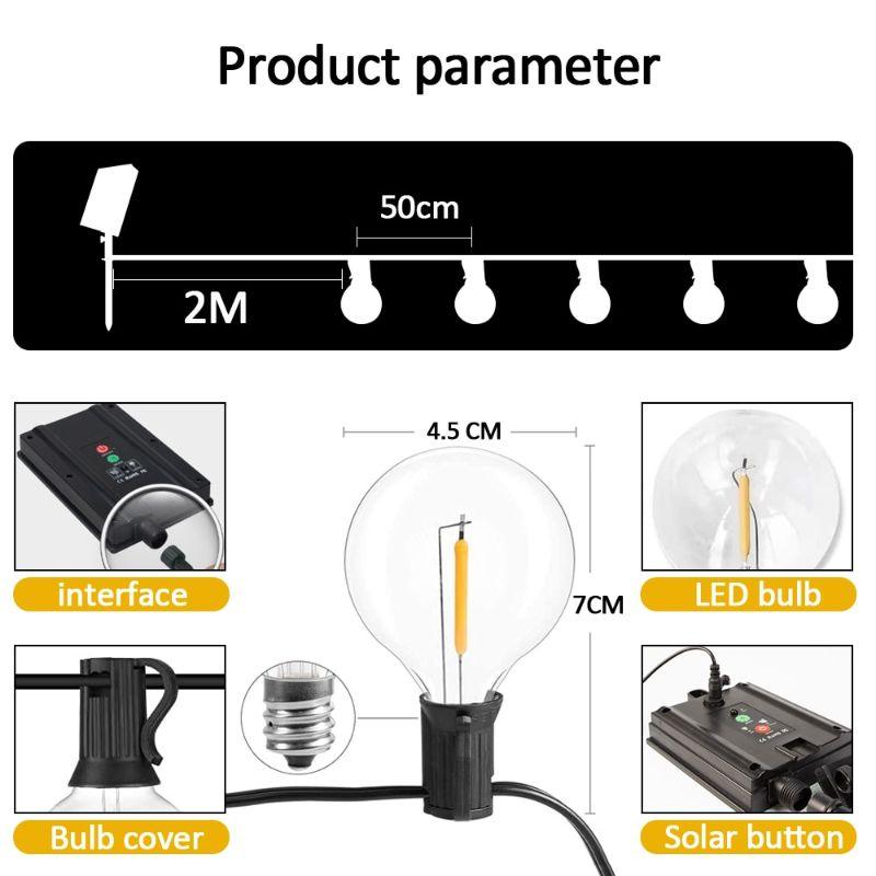 Solar String Lights Outdoor G40 - Durable LED Patio Lighting-Solar Wind LED Chime