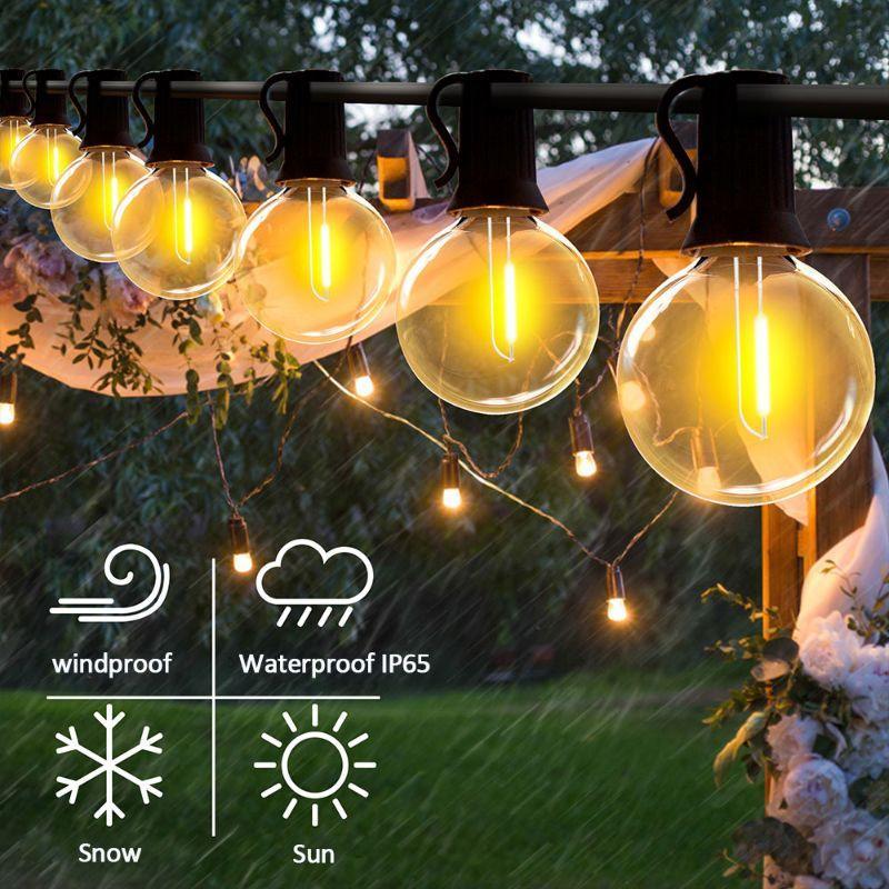 Solar String Lights Outdoor G40 - Durable LED Patio Lighting-Solar Wind LED Chime