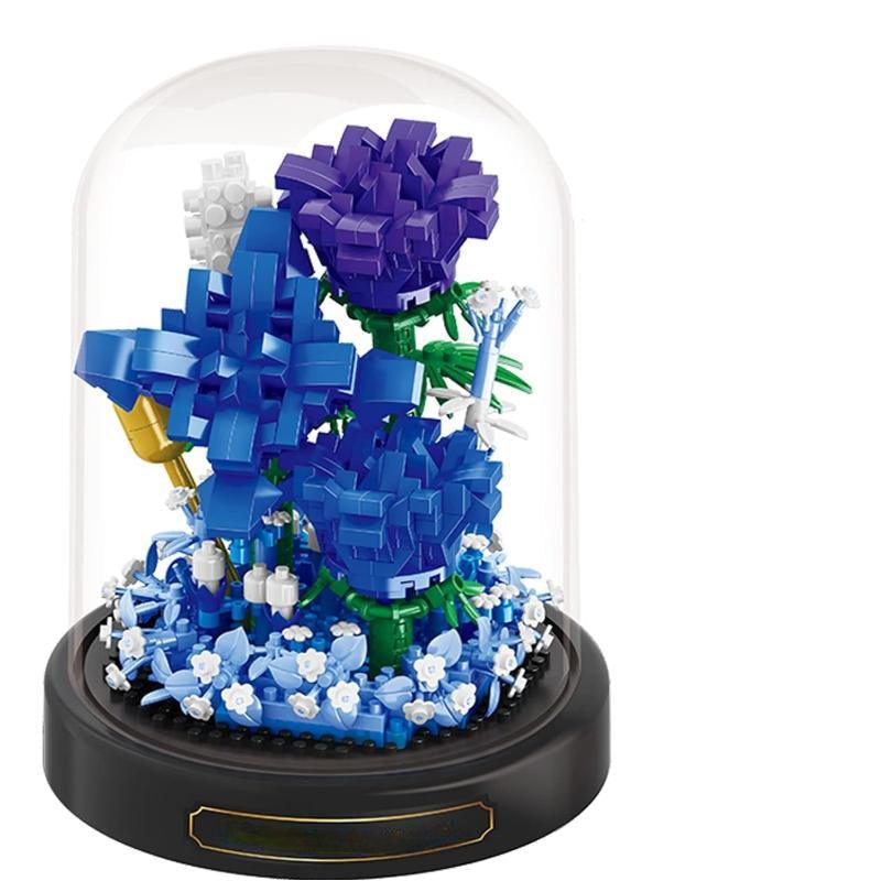 Sunlit Blooms Mini Brick Display – Vibrant DIY Floral Decor-Solar Wind LED Chime