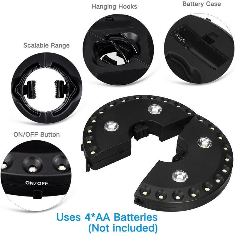3 Modes LED Umbrella Light - Brightness With Technology-Solar Wind LED Chime