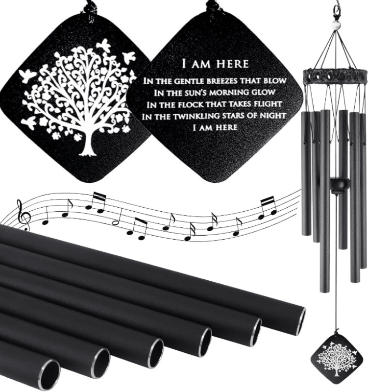 Tree Wind Chime With Inspirational Verse-Solar Wind LED Chime