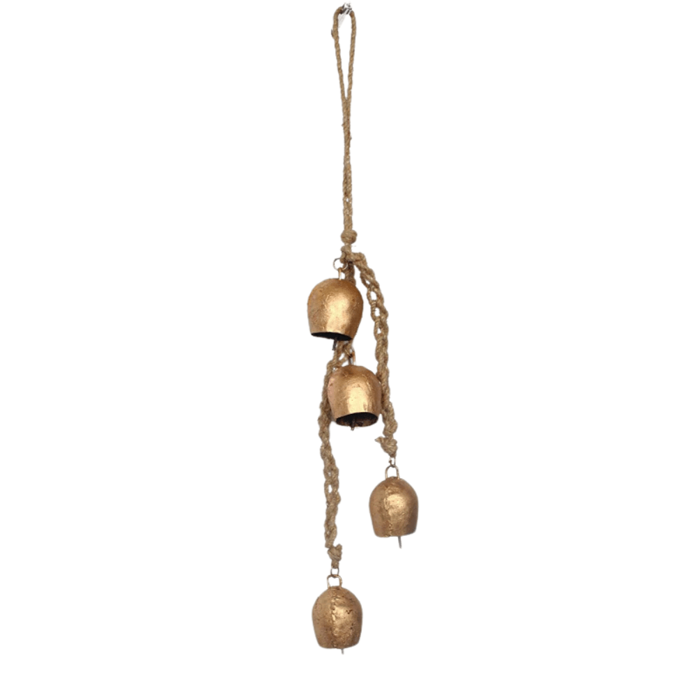 Wrought Iron Bell Chime Wall Decor-Solar Wind LED Chime