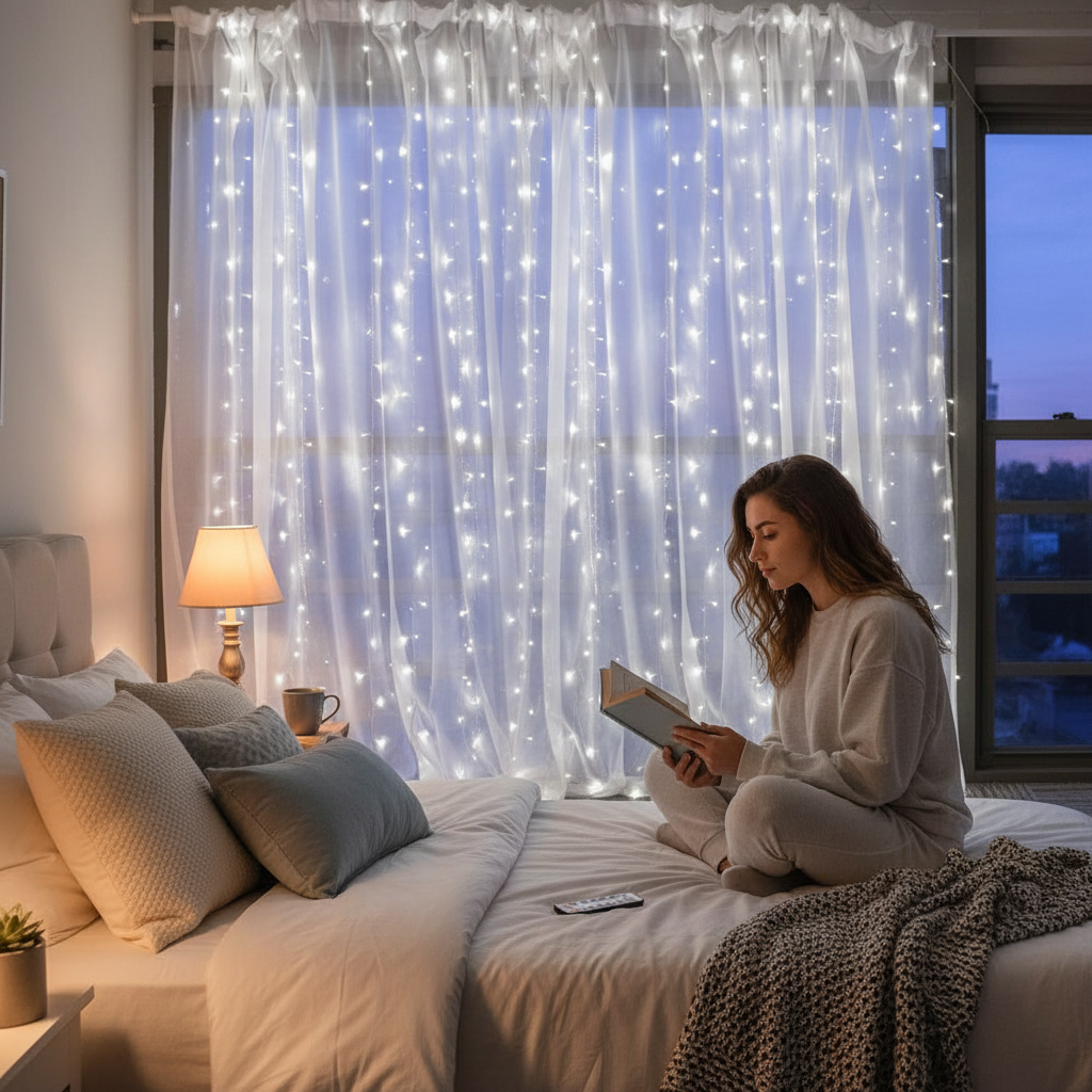 Curtain Lights String – Warm White LED Fairy Lights
