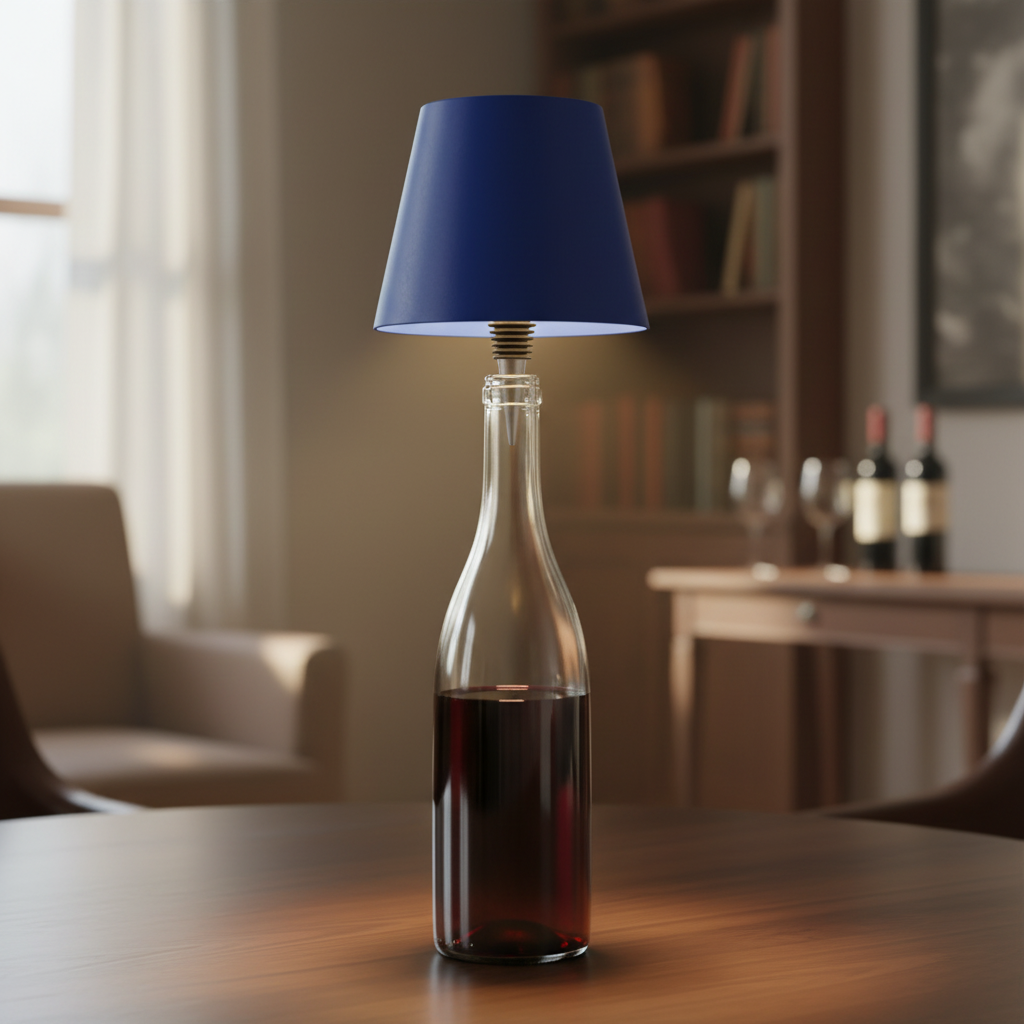 Wireless Bottle Lamp Metal Wine Bottle Light With 3 Color Light Dimming