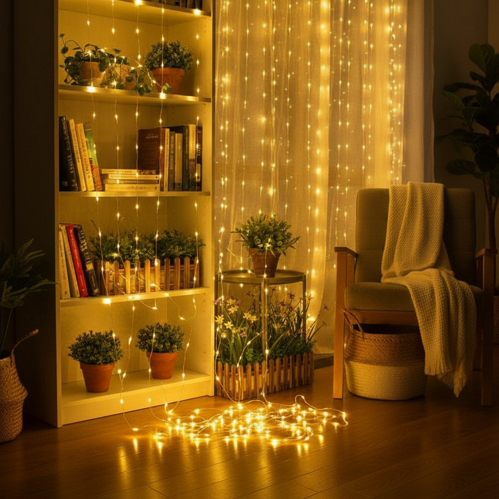 Curtain Lights String – Warm White LED Fairy Lights