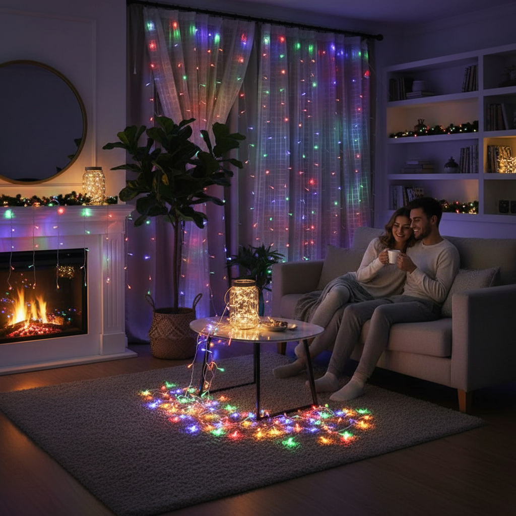 Curtain Lights String – Warm White LED Fairy Lights