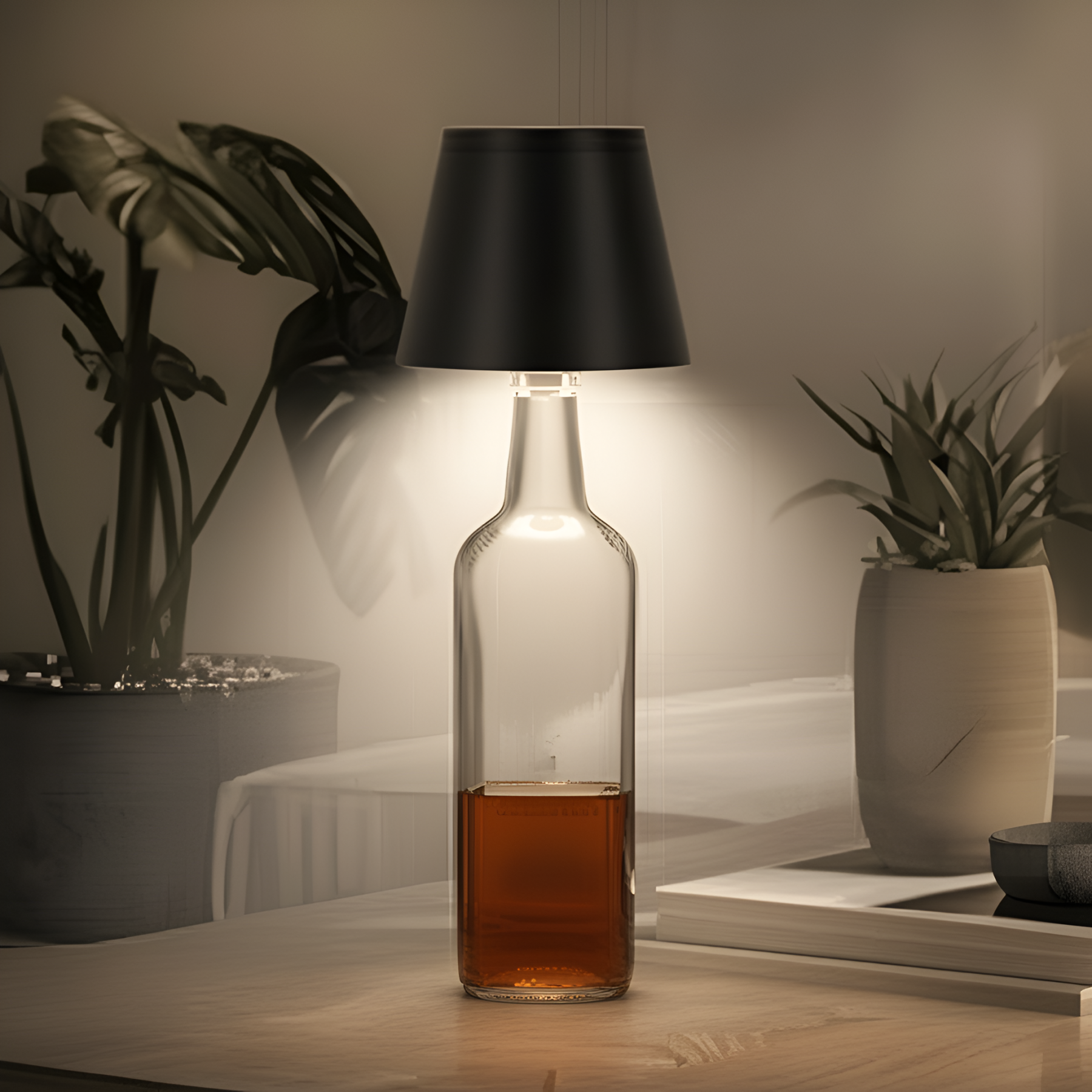 Pack Of 2 Rechargeable Bottle Lamp With Three Settings