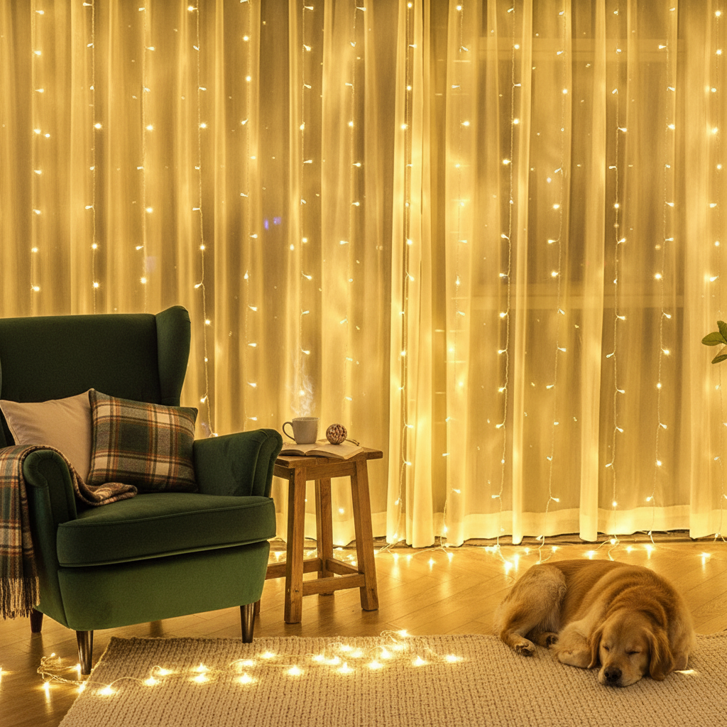 Curtain Lights String – Warm White LED Fairy Lights