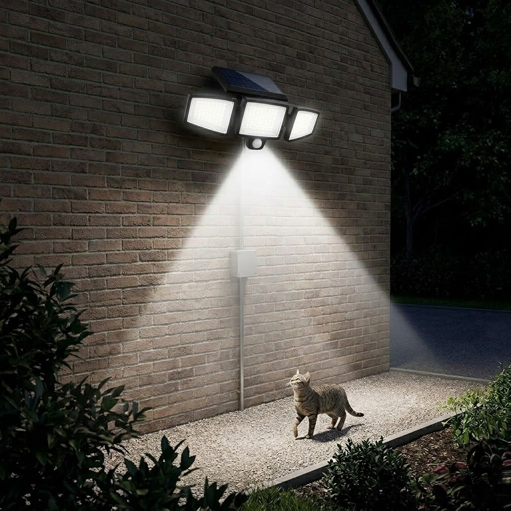 Solar Security Lights Outdoor 2500LM 210 LED Motion Sensor Flood Lights With Remote