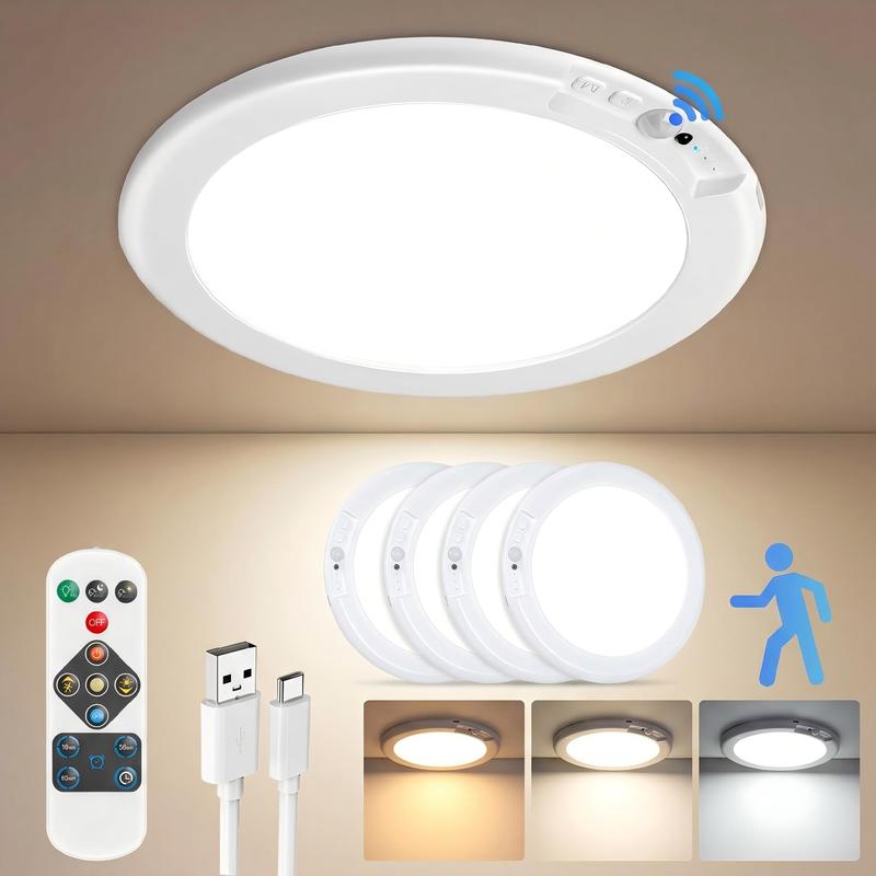 Rechargeable Motion Sensor Ceiling Light With Remote