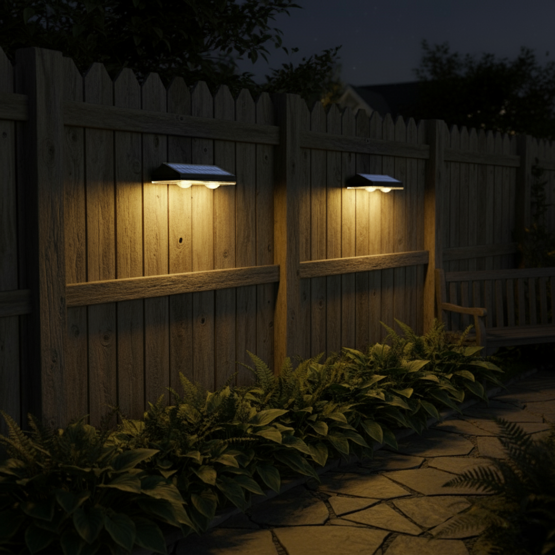 Solar Fence Lights Outdoor 8 Pack Waterproof LED 3 Mode