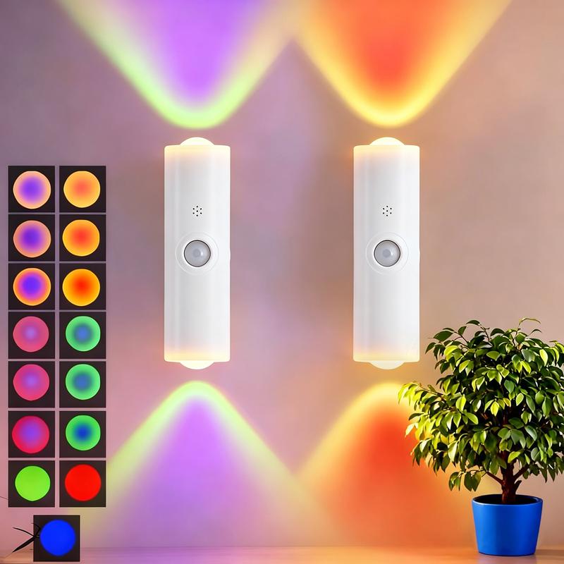 Wireless Battery Powered Wireless Wall Lamp With 15 RGB Modes