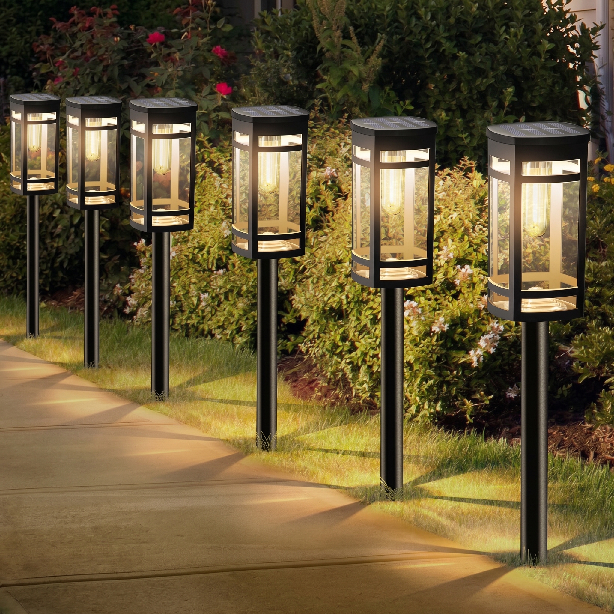 Pack Of 10 Solar Pathway Lights Outdoor Waterproof For Garden