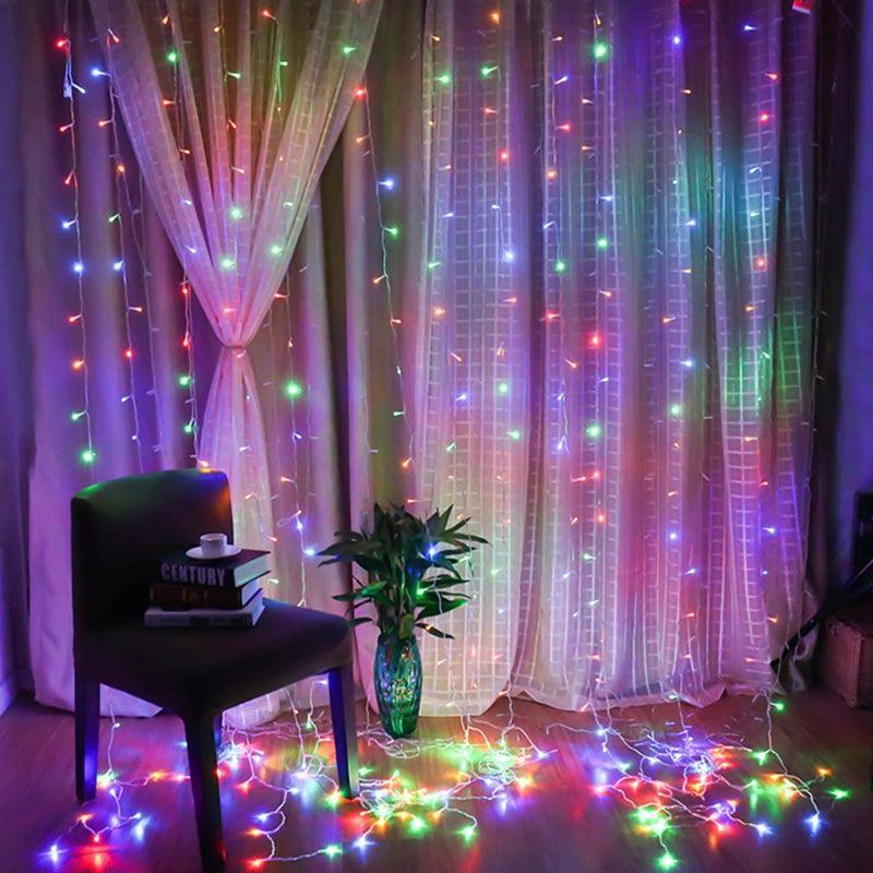 Curtain Lights String – Warm White LED Fairy Lights-Solar Wind LED Chime
