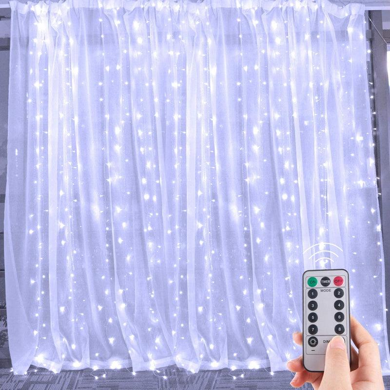 Curtain Lights String – Warm White LED Fairy Lights-Solar Wind LED Chime