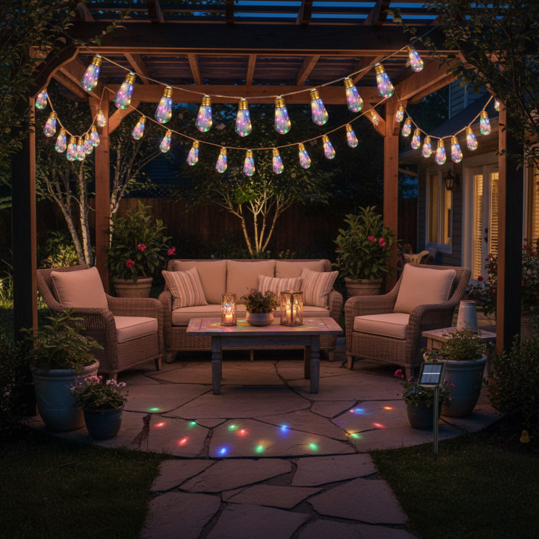 24FT Solar Outdoor String Lights