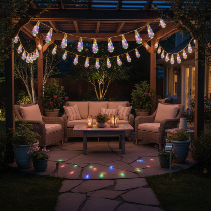 24FT Solar Outdoor String Lights