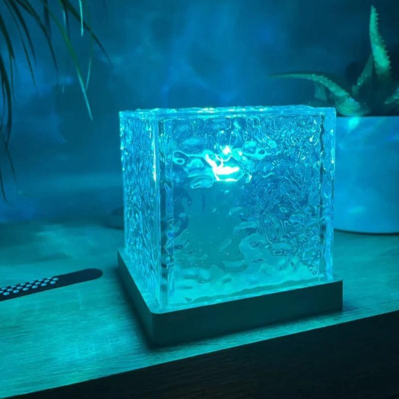 Mystical Tesseract Cube Lamp - Artistic Glass Cube Light-Solar Wind LED Chime