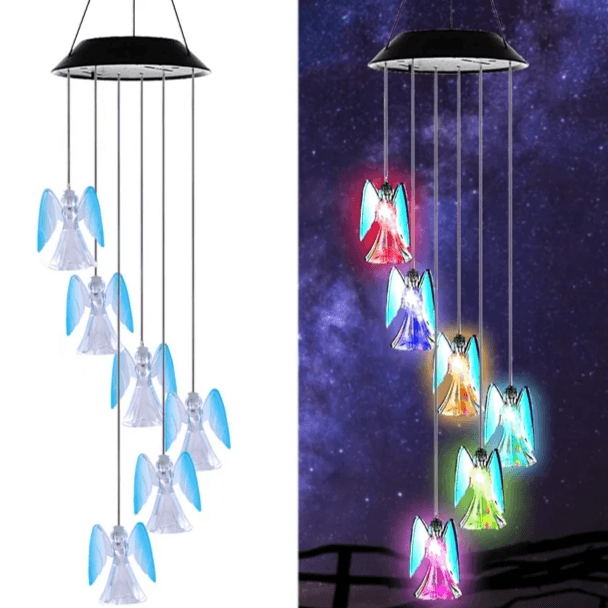 Lucky Angel Solar Chime – Color Changing Outdoor Wind Chime-Solar Wind LED Chime