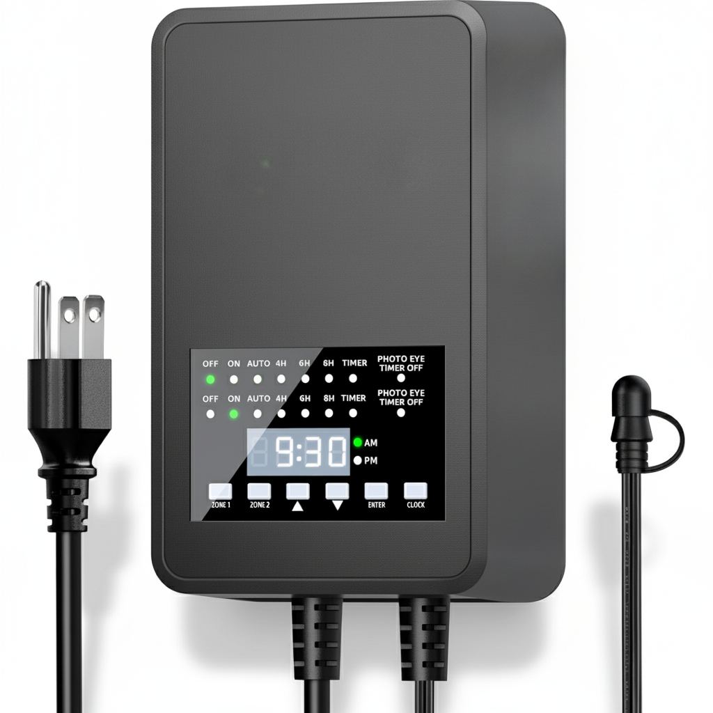 Landscape Lighting Transformer with 2 Control Outputs