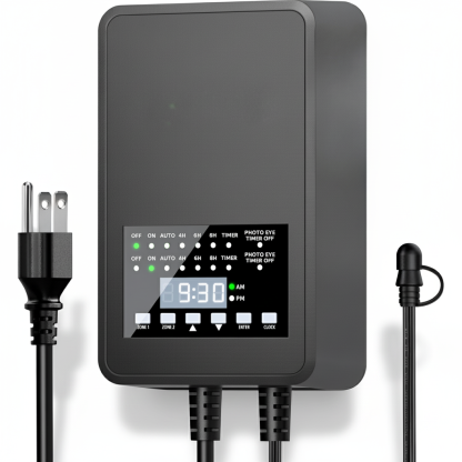 Landscape Lighting Transformer with 2 Control Outputs