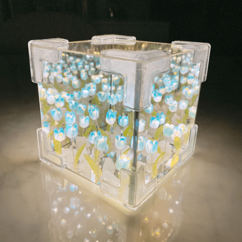 Blossom Box – Decorative LED Tulip Light with Mirror Effect-Solar Wind LED Chime