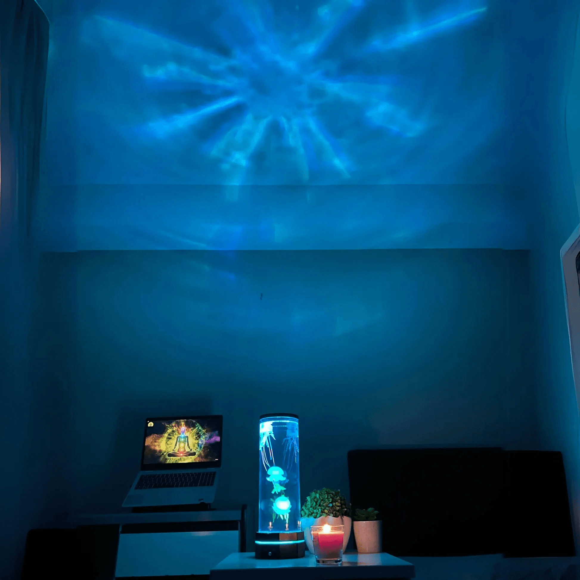 Color Changing Jellyfish Light – Soothing LED Aquarium Lamp-Solar Wind LED Chime
