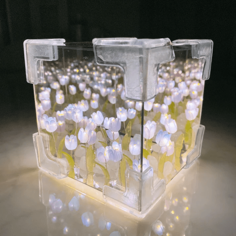 Blossom Box – Decorative LED Tulip Light with Mirror Effect-Solar Wind LED Chime