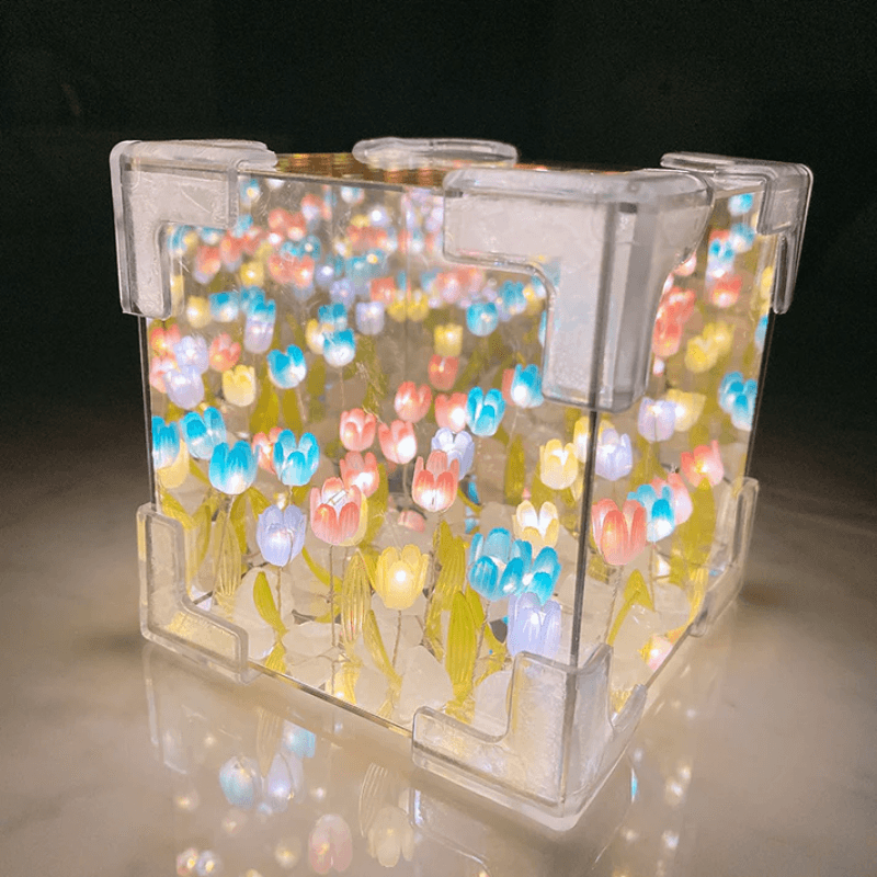 Blossom Box – Decorative LED Tulip Light with Mirror Effect-Solar Wind LED Chime