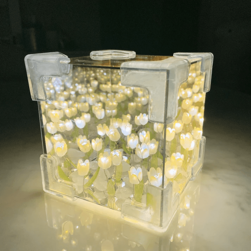 Blossom Box – Decorative LED Tulip Light with Mirror Effect-Solar Wind LED Chime